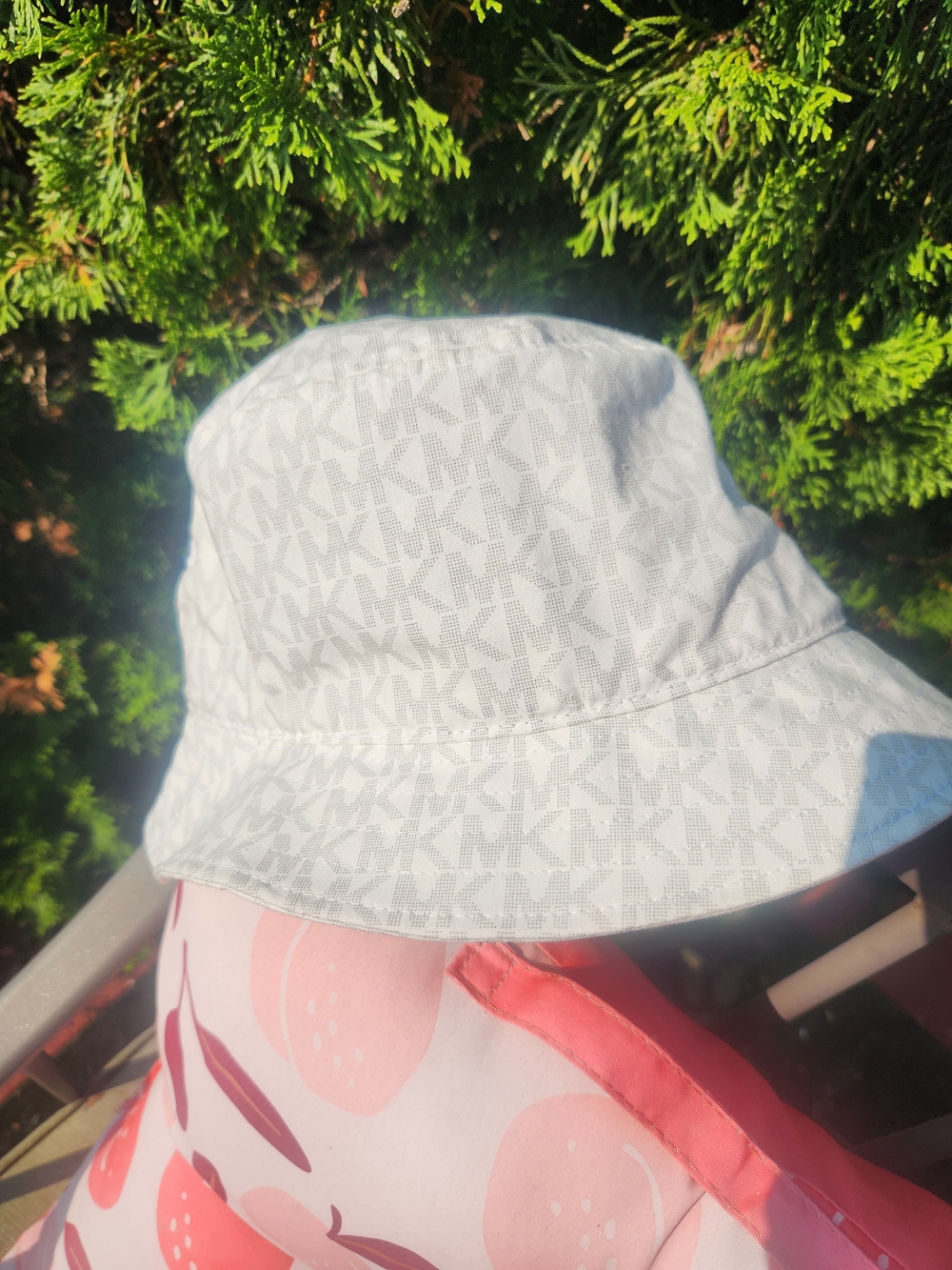 Michael Kors White Monogram Bucket Hat NWT